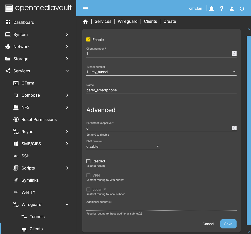 Wireguard Clients Create