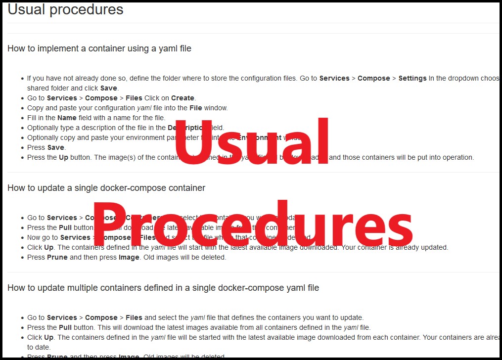 Go to -> Usual procedures