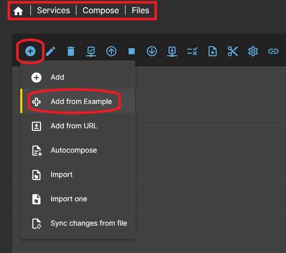Expand image -> Add from example Expand image -> Add from example